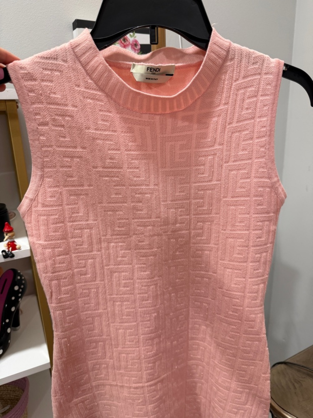 Fendi Pink Textured Knit Mini Dress - Picture 6 of 16